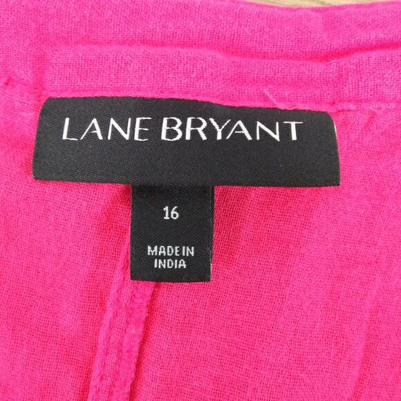 Lane Bryant Shirt Womens Size 16 Pink Long Sleeve Button Up Pullover Top - Picture 5 of 7